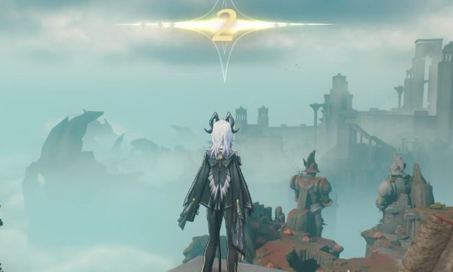 成功完成飞翔挑战后，游戏界面弹出成就提示，背景为壮丽的高空风景