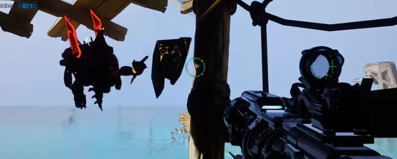 《无主之地4》地图界面截图，红色标记清晰标注出海岸骨骸地密室碎片的具体位置，周围为荒漠与岩层地形