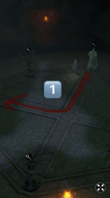 玩家在主城与NPC特蕾莎对话的界面，人物立绘旁显示任务提示气泡，背景为昏黄灯光下的铁匠铺