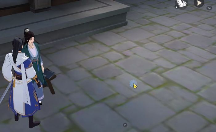 角色站在开启的石门前，四道能量光束汇聚于中央石像，天空绽放光芒特效