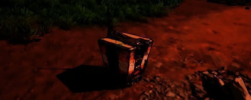 《无主之地4》中小吵闹在废土场景中搞怪互动的画面，背景为破败城市与彩色涂鸦