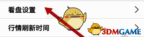 副图指标选择界面，列出多种可选技术指标