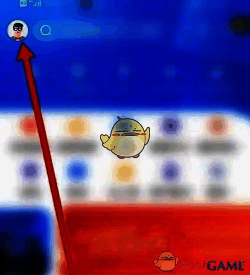 个人中心界面展示，右上角高亮显示设置图标位置