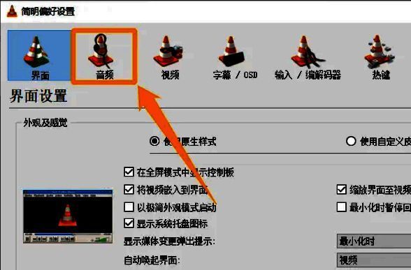 音频设置页面，包含各类音频输出和处理选项，其中'启用音频时间拉伸'位置清晰可见