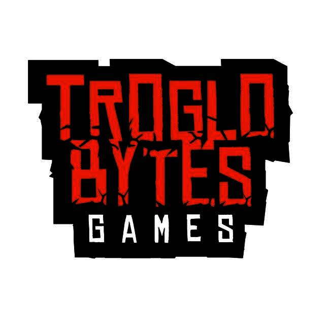 Troglobytes Games工作室LOGO，下方列出其代表作品《HyperParasite》与《盲目命运:江户之夜》的游戏封面
