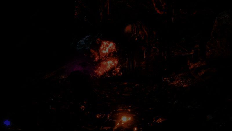 重斧攻击变异蚌怪，怪物喷出绿色毒雾，战斗环境充满压迫感