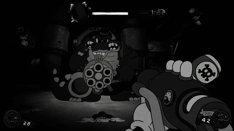 游戏场景截图，私家侦探Jack Pepper站在昏暗街道上，背景为复古建筑和路灯