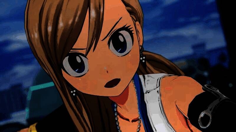 游戏主视觉图展示主角希冀与伙伴丽贝卡并肩站立于星空之下，身后是巨大的行星与闪耀的飞船残骸