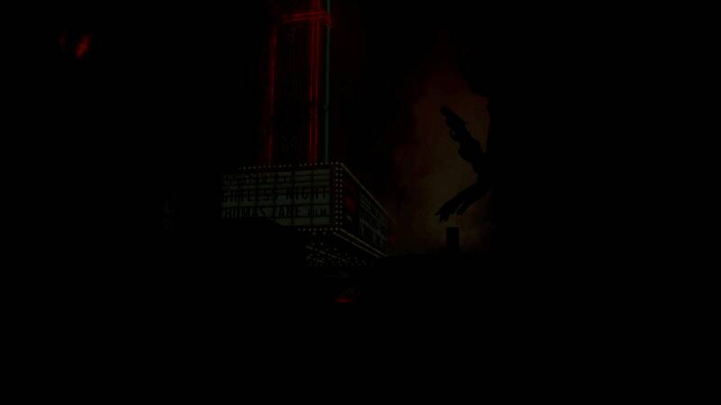 《心灵杀手2》游戏画面，主角艾伦·韦克手持手电筒照亮黑暗森林，光影对比强烈，营造出压抑恐怖的氛围