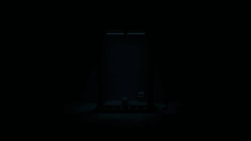 地下室场景，中央摆放着一个发出红光的神秘装置