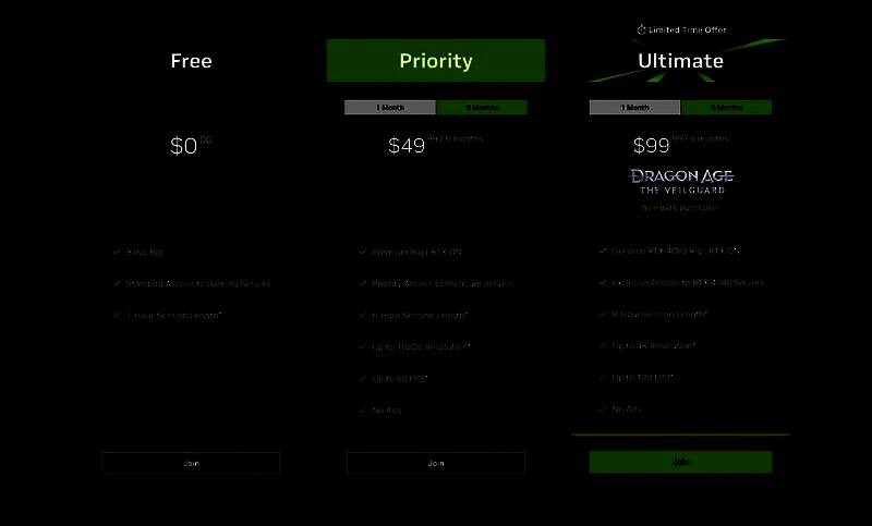 GeForce NOW界面展示多款游戏图标，背景为动态光影效果，突出云游戏平台的高端视觉质感