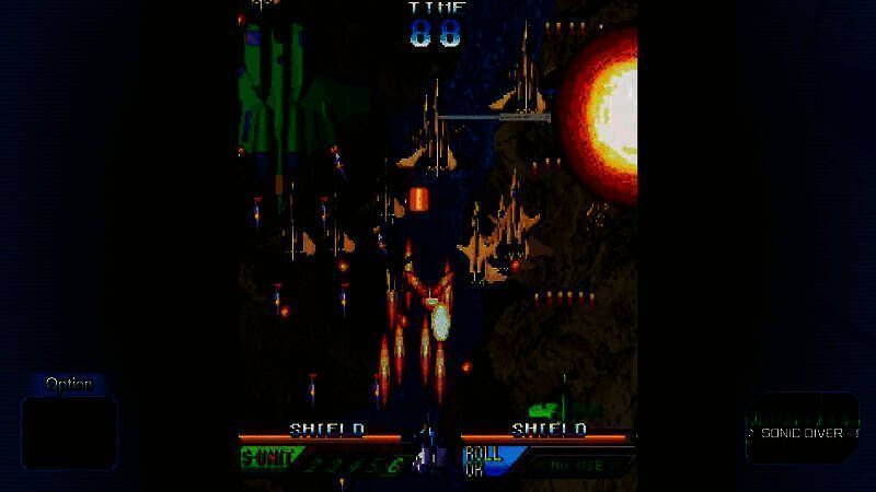 《Skull Fang》飞行员选择界面，四位角色立绘与技能说明清晰呈现