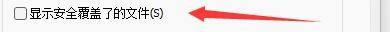 ‘显示安全覆盖了的文件’选项被勾选，说明已激活该功能