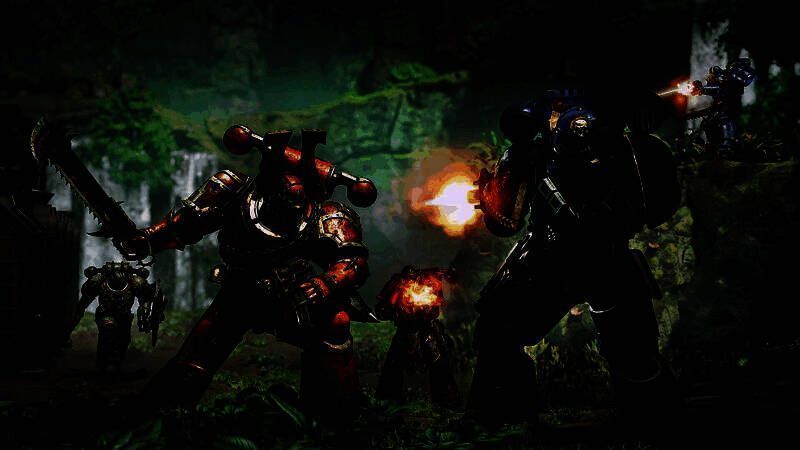 战斗场景截图：主角在废墟城市中与巨型泰伦虫兵激烈交战，周围爆炸不断，光影效果逼真