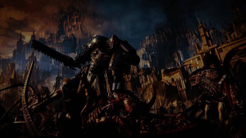 特写镜头展示主角使用重型武器轰击虫群，地面布满残肢与火焰，氛围极度紧张