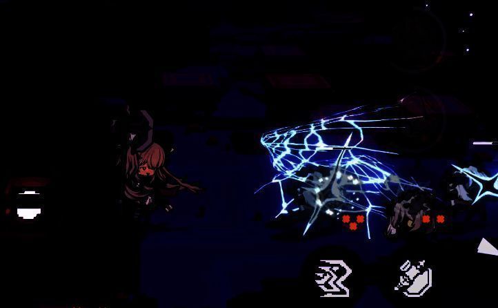 ‘就是现在’技能触发瞬间，优赛尔转身背对敌人，周身浮现蓝色增益光环