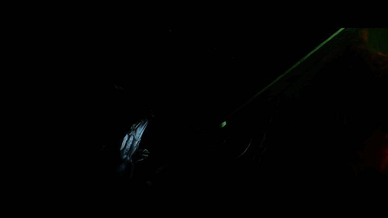 神秘符号投影：地面上投射出复杂的几何图案，中心位置站立着静止不动的人形剪影