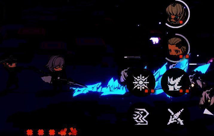 战斗场景中，修什帝亚身旁出现额外火枪兵，正在远程发射冰弹攻击敌人