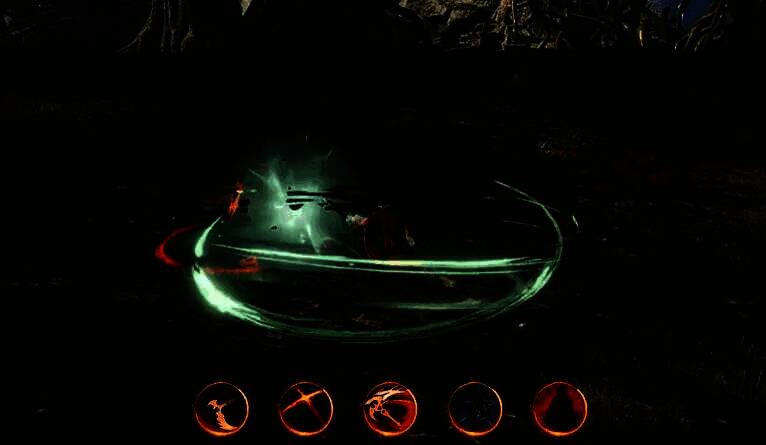 角色变身死神形态，全身笼罩黑雾，战镰散发红色光芒，正在进行终极一击