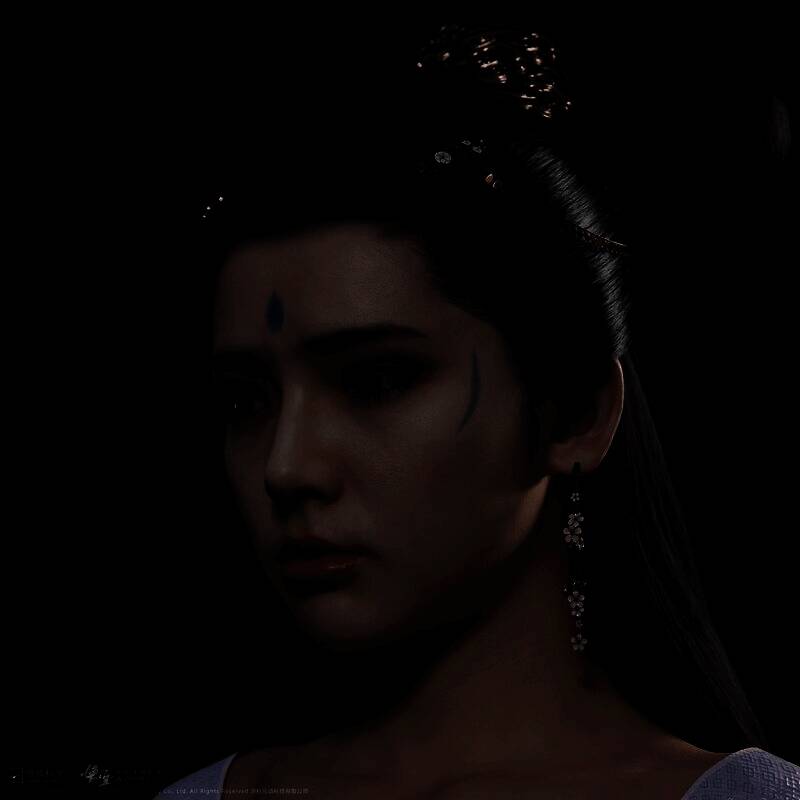 蜘蛛精二姐全身建模，姿态优雅，服装融合蛛网元素，背景幽暗神秘