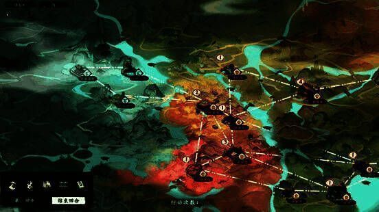 战斗界面展示，角色站位分布于网格战场上，技能栏与行动条清晰可见，体现策略性