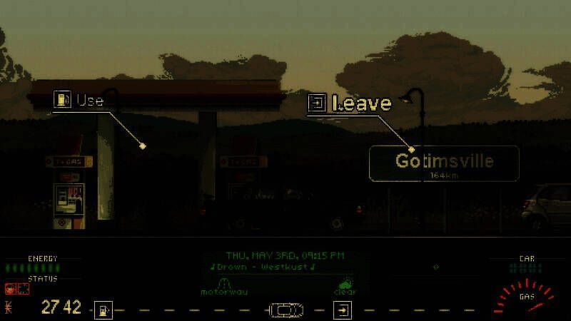 开发团队合影照片，两位开发者站在哥德堡街头的老车旁微笑，背后是涂鸦墙和阴天的天空