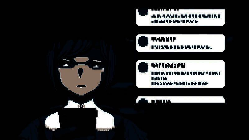 角色面对镜中异象，镜内映出扭曲身影，气氛诡谲