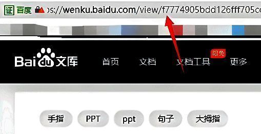 浏览器地址栏中复制文档链接的操作示意图，光标定位在网址位置