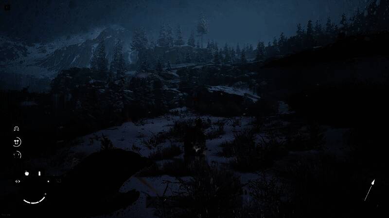 角色蜷缩在岩洞中，眼神空洞，周围浮现幻觉般的光影，象征理智值下降