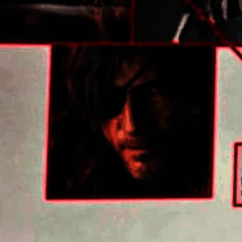 近距离特写里昂脸部模型，右眼被黑色眼罩覆盖，左眼锐利有神