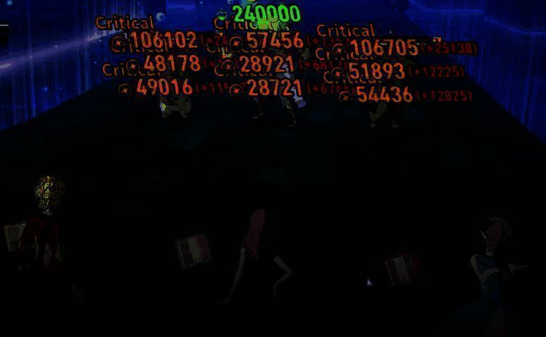 角色阵容搭配界面，四位主角站成一排，下方标注各自职业定位：输出、治疗、支援等