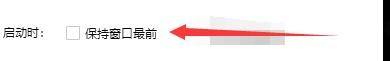 ‘保持窗口最前’复选框已被勾选，右侧说明文字解释其作用
