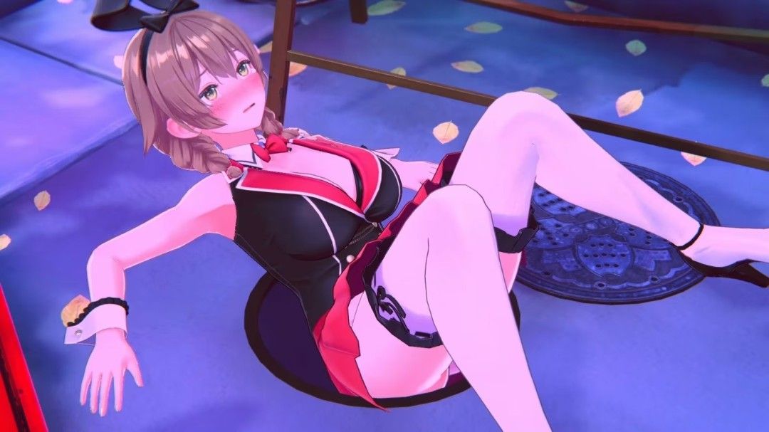 《醉醺醺 兔兔秘密花园》游戏封面图，三位兔女郎角色站在夜色街道中，背景灯光迷幻，整体风格俏皮又带点荒诞