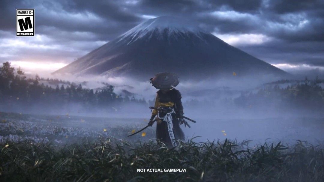 女主角‘笃’身着传统服饰，眼神冷峻地站在雪地中，背景为苍茫山脉