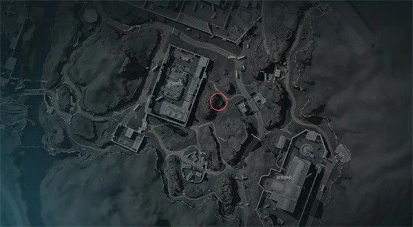 零号大坝地图标注点位，红圈标记密码门所在平台位置