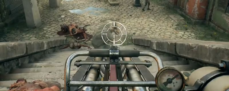 《消逝的光芒：困兽》中锯齿发射器特写展示，金属质感强烈，锯齿状弹头清晰可见，充满破坏力