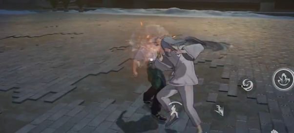 大招释放瞬间画面，黑色液体蔓延地面，敌人被困其中动作缓慢