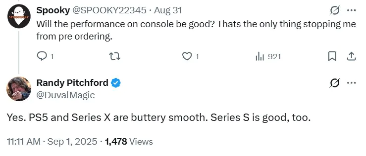 Gearbox CEO兰迪·皮奇福德在公开活动中的演讲画面，神情自信