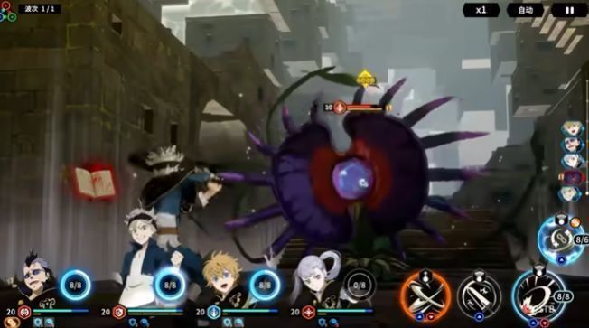 NPC在古老石碑前交付任务的画面，对话框中显示‘调查恶魔气息’任务目标及奖励预览