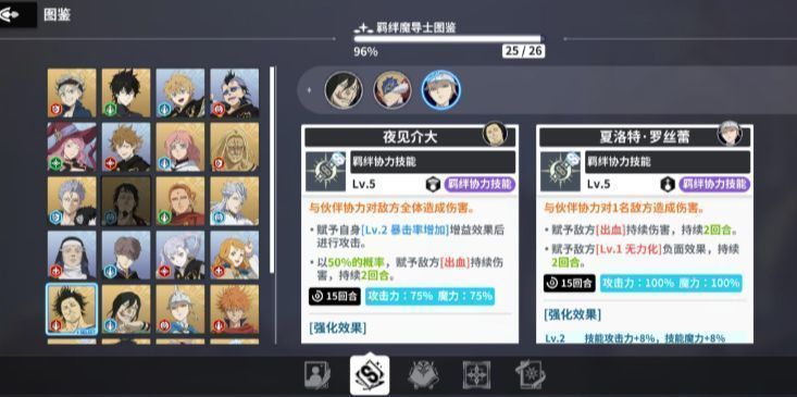 多个角色头像连线显示羁绊关系图谱，清晰标注不同组合的加成类型