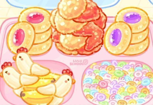 《糖葫芦达人》中草莓与葡萄夹饼特写画面，色泽诱人，果汁欲滴，背景为温馨小店风格