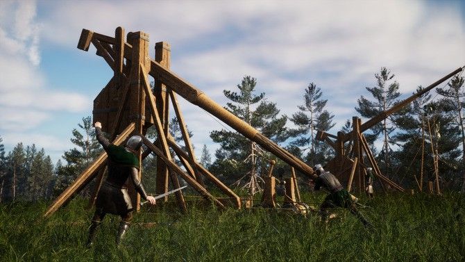 两名战士在雨中对峙，刀刃相击火花四溅，环境细节丰富，气氛紧张