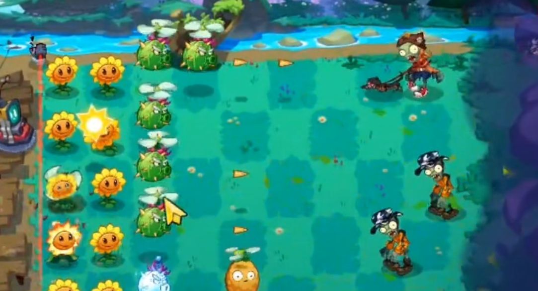 中秋节特别活动页面，灯笼装饰的庭院中，戴着兔面具的僵尸缓缓前进，氛围喜庆又诡异