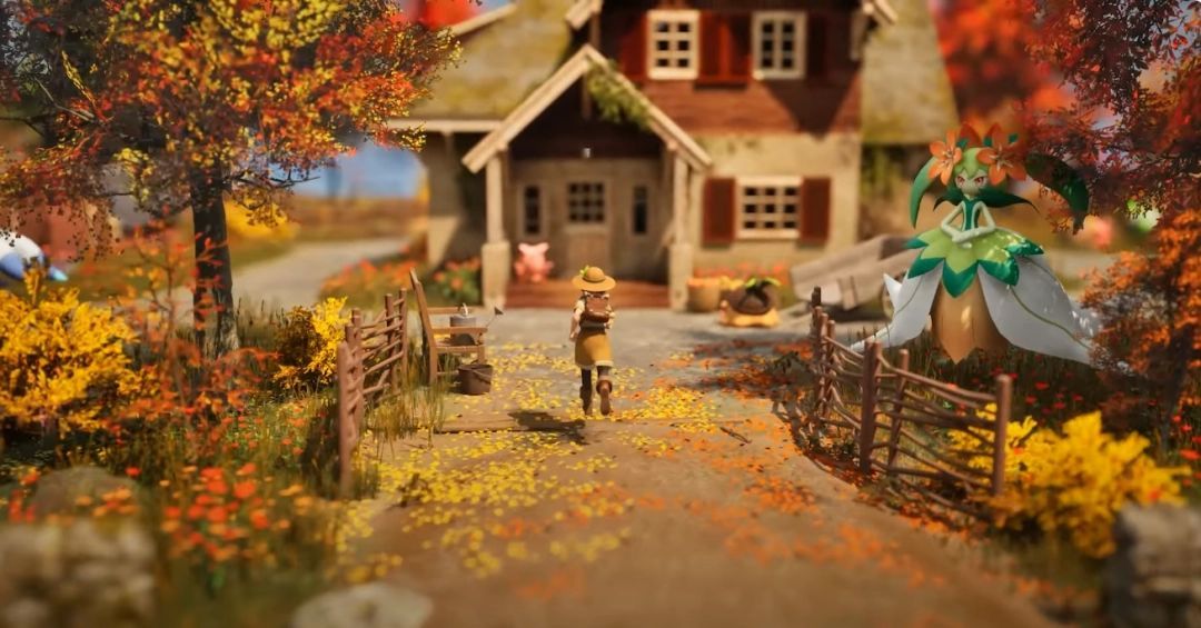 季节变换演示，春季花开遍野，秋季树叶金黄飘落