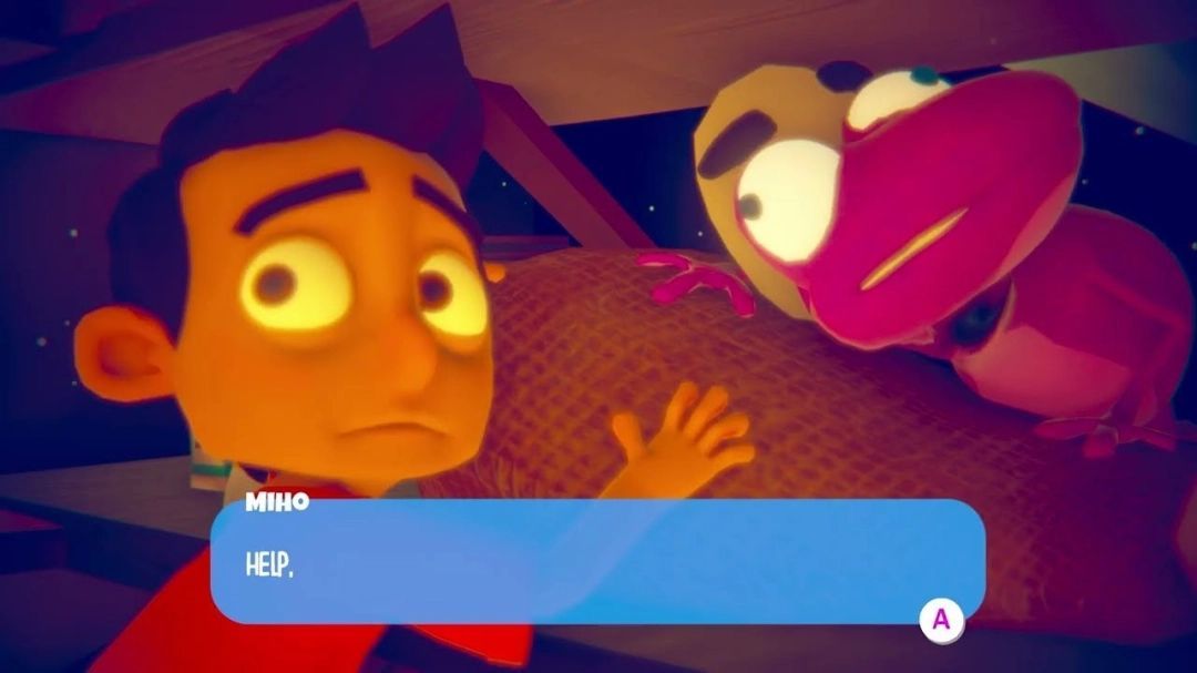 《失茄之事》游戏界面展示，卡通风格角色在奇幻村庄中行走，背景充满神秘符号与漂浮蔬菜