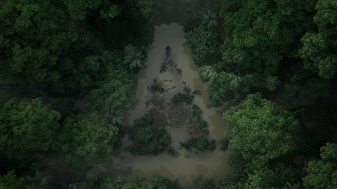 游戏内新地图概念艺术图，展现高科技航天基地内部结构，灯光冷峻，充满未来感