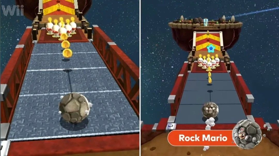 星空背景中的粒子特效对比，新版光效暗淡，层次感减弱