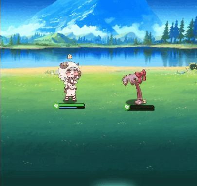 技能动画中一只卡通绵羊飞跃而出，对敌人施放升龙拳，画面充满动感与喜剧感