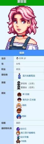 《星露谷物语》索菲娅与主角在公共汽车站互动的剧情画面，背景有孩子身影，体现家庭温馨氛围