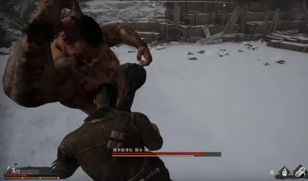 破败寺庙内部，墙上残留抗日标语